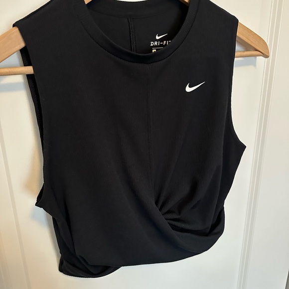 Nike Women’s Black Dri-FIT Twist-Front Sleeveless Top - Picture 3 of 8